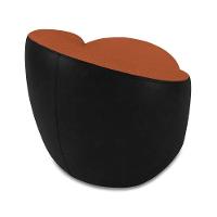 Poltrona Sala Orgânica Lua Fixa Sintético Pu Preto/bouclê Terra D03 - D'rossi - 6