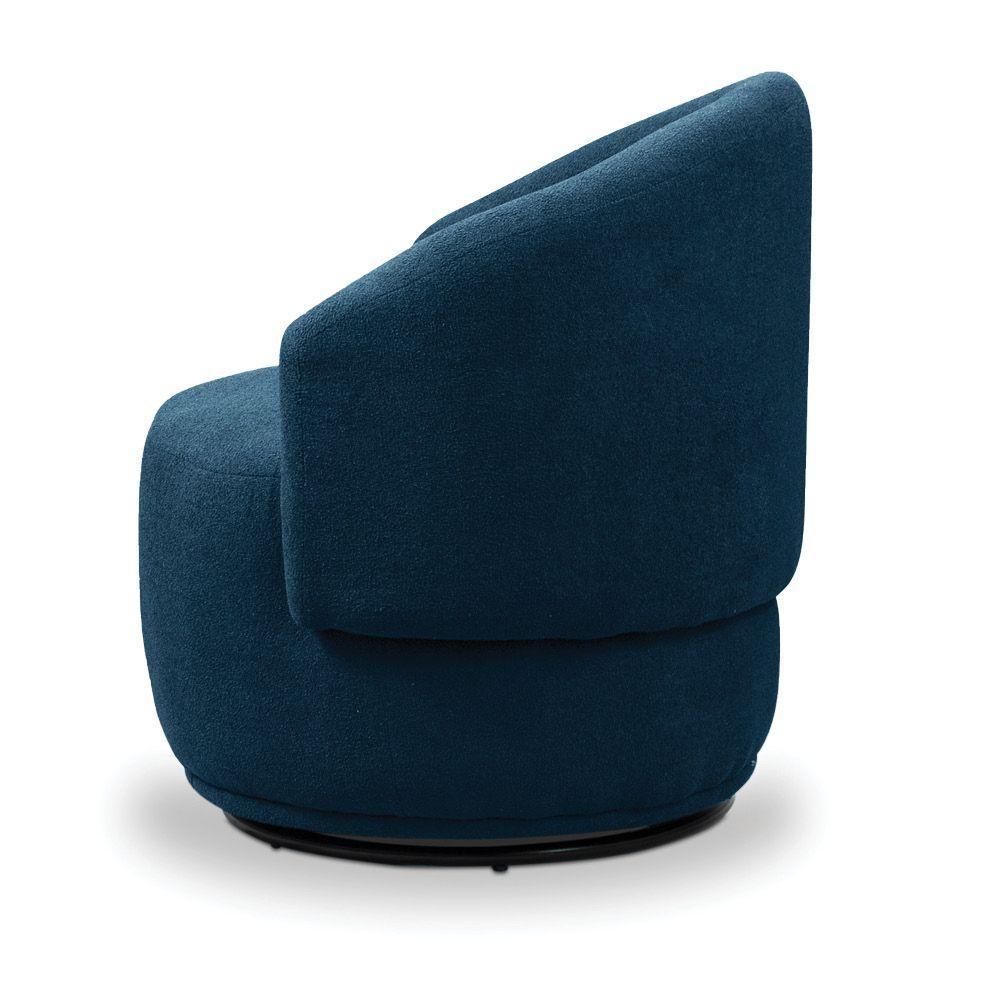 Poltrona Decorativa Orgânica Kit 2 Névoa Bouclê Azul Marinho E03 - D'rossi - 7