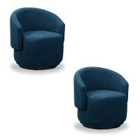 Poltrona Decorativa Orgânica Kit 2 Névoa Bouclê Azul Marinho E03 - D'rossi - 2