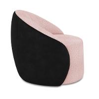 Poltrona Sala Orgânica Lua Fixa Sintético Pu Preto-bouclê D03 - D'rossi Rose - 6