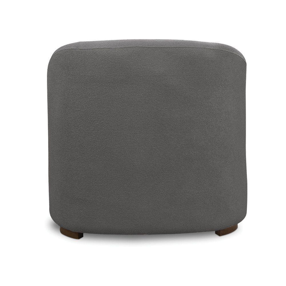 Poltrona Decorativa Orgânica Para Sala Diully Bouclê Cinza Escuro E03 - D'rossi - 3