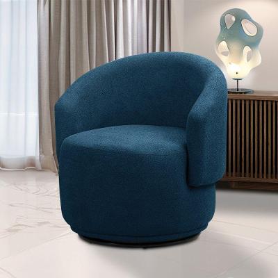 Poltrona Decorativa Orgânica Giratória Névoa Bouclê Azul Marinho E03 - D'rossi