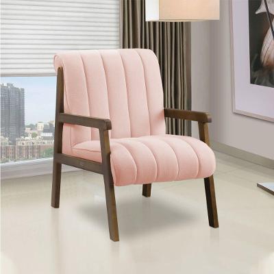 Poltrona Decorativa Para Sala Base De Madeira Daline Bouclê E03 - D'rossi Cor Rose