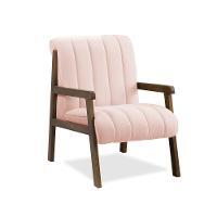 Poltrona Decorativa Para Sala Base De Madeira Daline Bouclê E03 - D'rossi Cor Rose - 2