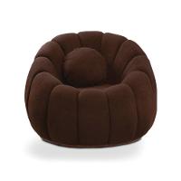 Poltrona Decorativa Orgânica Fixa Kit 2 Cloud Bouclê Marrom E03 - D'rossi - 5