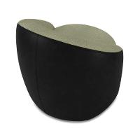 Poltrona Sala Orgânica Lua Fixa Sintético Pu Preto/bouclê D03 - D'rossi Cor Pistache - 5