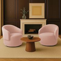 Poltrona Decorativa Orgânica Kit 2 Névoa Bouclê Rosê E03 - D'rossi - 1