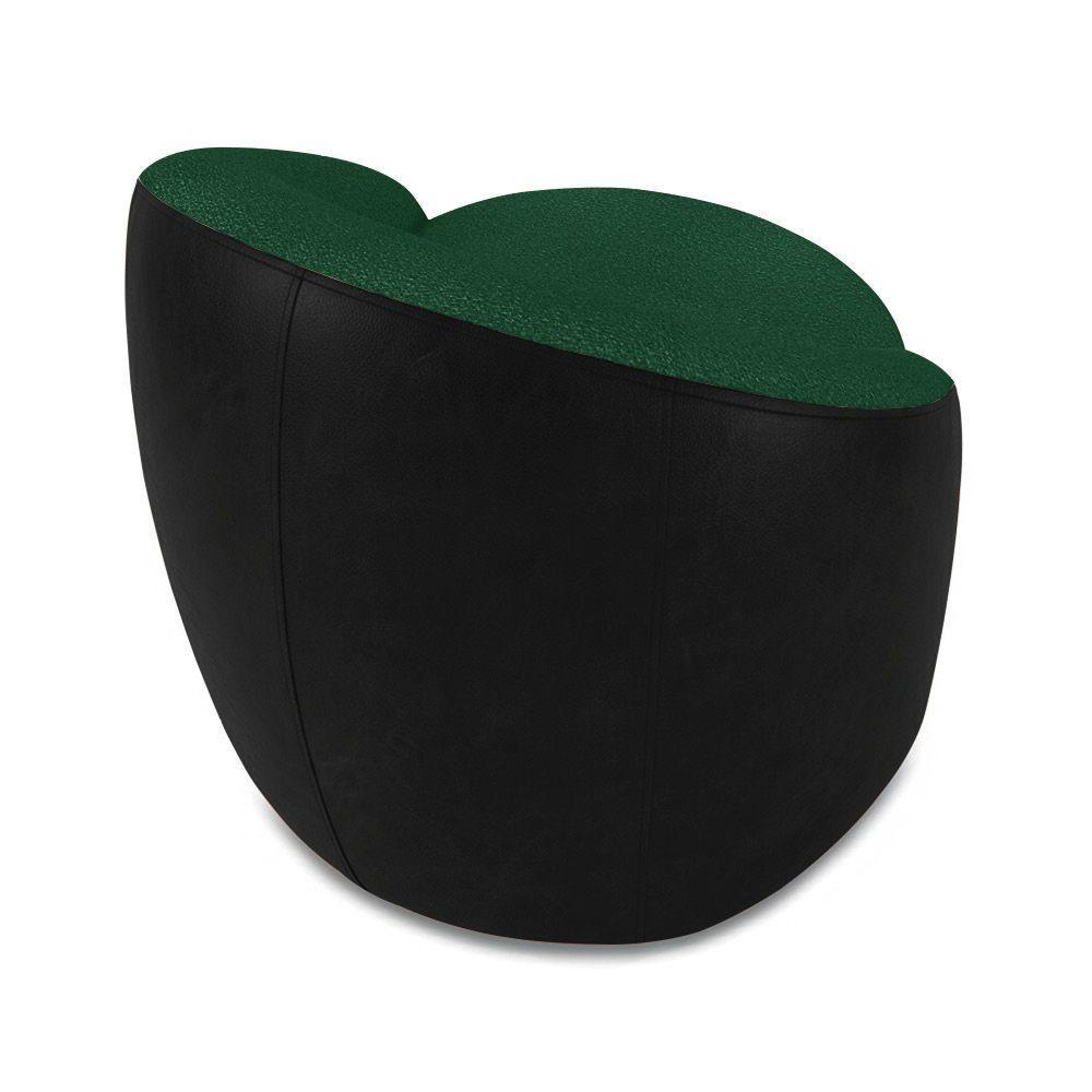 Poltrona Sala Orgânica Lua Fixa Sintético Pu Preto/bouclê D03 - D'rossi Cor Verde - 6