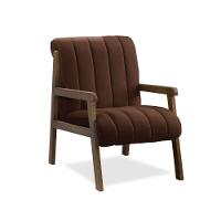 Poltrona Decorativa Para Sala Base De Madeira Daline Bouclê E03 - D'rossi Cor Marrom