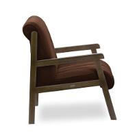 Poltrona Decorativa Para Sala Base De Madeira Daline Bouclê E03 - D'rossi Cor Marrom - 5