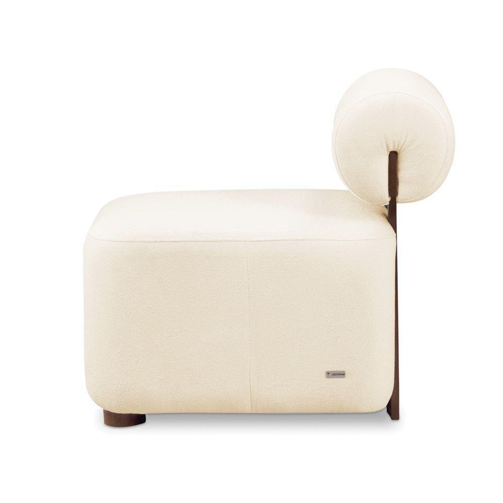 Poltrona Decorativa Para Sala Kit 2 Helora Bouclê Bege E03 - D'rossi - 7