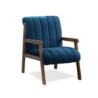 Poltrona Decorativa Para Sala Base De Madeira Daline Bouclê Azul Marinho E03 - D'rossi - 6