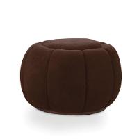 Puff Redondo Orgânico Para Sala Cloud Bouclê E03 - D'rossi Cor Marrom