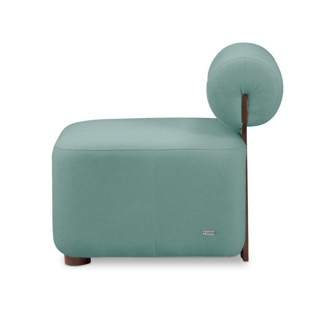 Poltrona Decorativa Para Sala Helora Bouclê Azul Turquesa E03 - D'rossi - 6