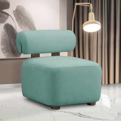 Poltrona Decorativa Helora Para Sala Bouclé Turquesa D'Rossi