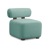 Poltrona Decorativa Para Sala Helora Bouclê Azul Turquesa E03 - D'rossi - 2