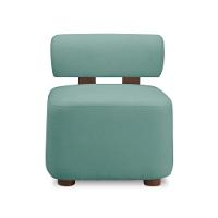 Poltrona Decorativa Para Sala Helora Bouclê Azul Turquesa E03 - D'rossi - 5