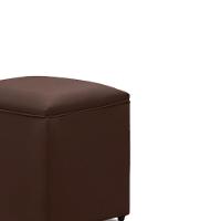 Puff Decorativo Quadrado Para Sala Lígia Sintético Marrom E03 - D'rossi - 5