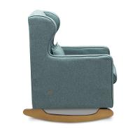 Poltrona De Amamentação Base Balanço Madeira Flower Linho Azul E03 - D'rossi - 3