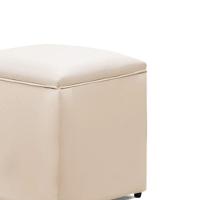 Puff Decorativo Quadrado Para Sala Lígia Sintético E03 - D'rossi Cor Bege - 5