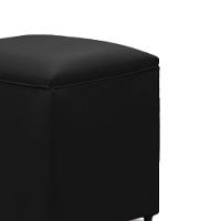 Puff Decorativo Quadrado Para Sala Lígia Sintético Preto E03 - D'rossi - 5