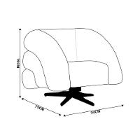 Poltrona Giratória Orgânica Com Balanço Kit 2 Tana Bouclê Cinza Claro E03 - D'rossi