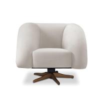 Poltrona Giratória Orgânica Com Balanço Kit 2 Tana Bouclê Cinza Claro E03 - D'rossi - 6