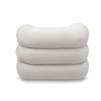 Poltrona Giratória Orgânica Com Balanço Kit 2 Tana Bouclê Cinza Claro E03 - D'rossi - 8