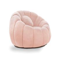 Poltrona E Puff Decorativo Orgânico Fixo Cloud Bouclê Rosê E03 - D'rossi - 5