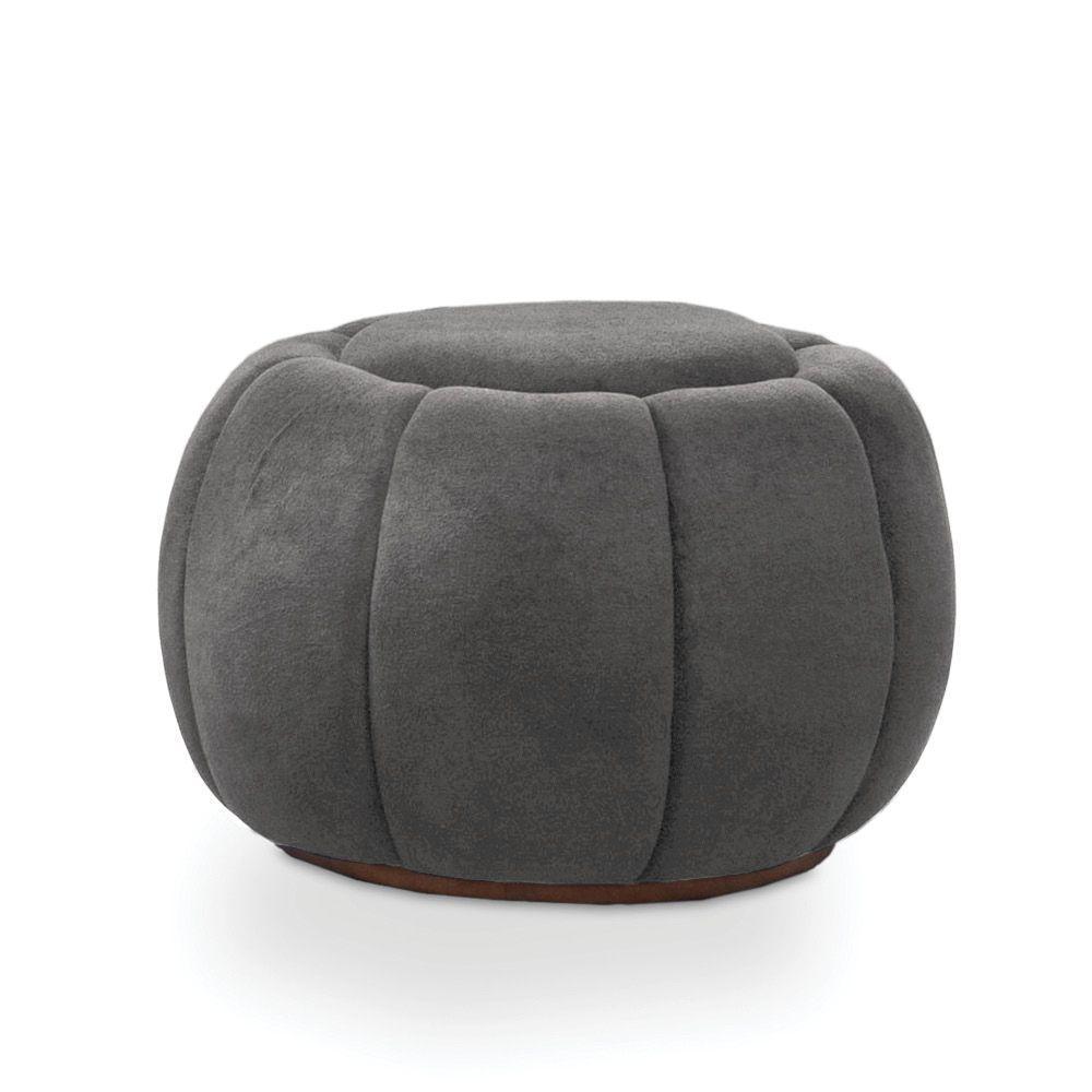 Puff Redondo Orgânico Para Sala Cloud Bouclê E03 - D'rossi Cor Cinza Escuro - 4