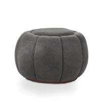 Puff Redondo Orgânico Para Sala Cloud Bouclê E03 - D'rossi Cor Cinza Escuro