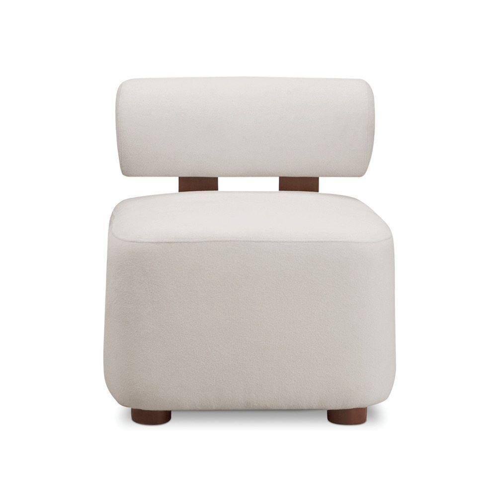 Poltrona Decorativa Para Sala Helora Bouclê Cinza Claro E03 - D'rossi - 4