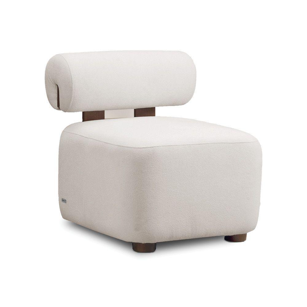 Poltrona Decorativa Para Sala Helora Bouclê Cinza Claro E03 - D'rossi - 5