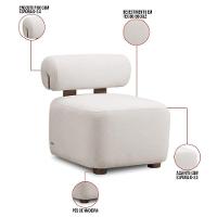 Poltrona Decorativa Para Sala Helora Bouclê Cinza Claro E03 - D'rossi - 6