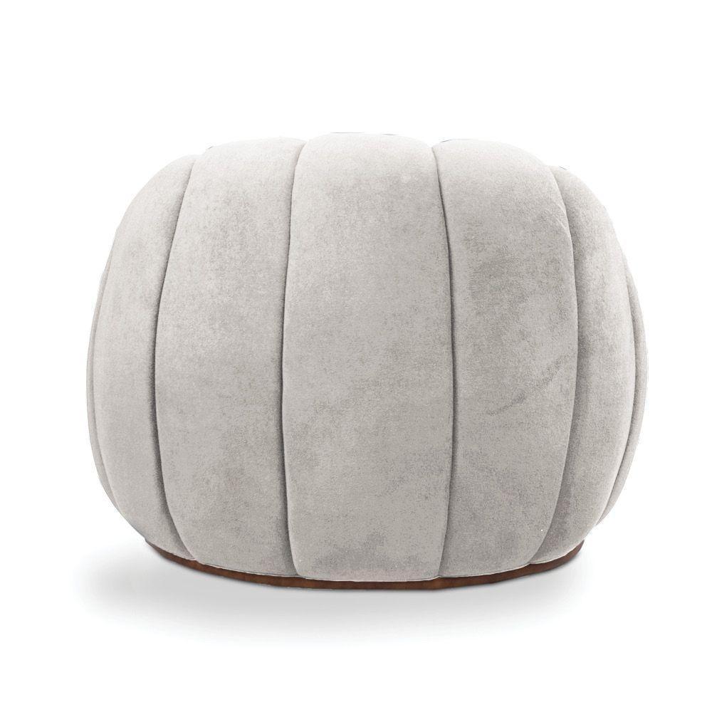 Poltrona E Puff Decorativo Orgânico Fixo Cloud Bouclê Cinza Claro E03 - D'rossi - 9