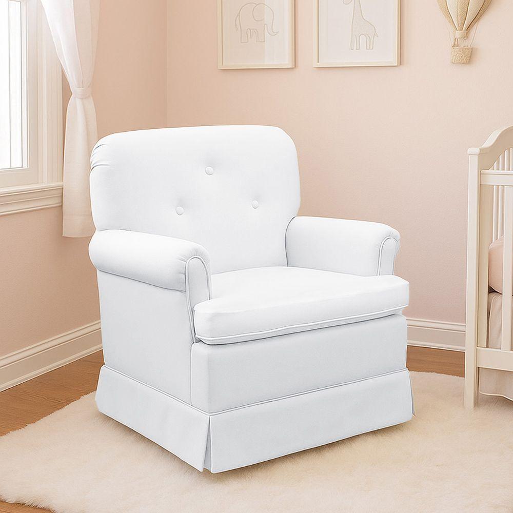 Poltrona De Amamentação Base Balanço Lígia Sintético E03 - D'rossi Cor Branco - 1