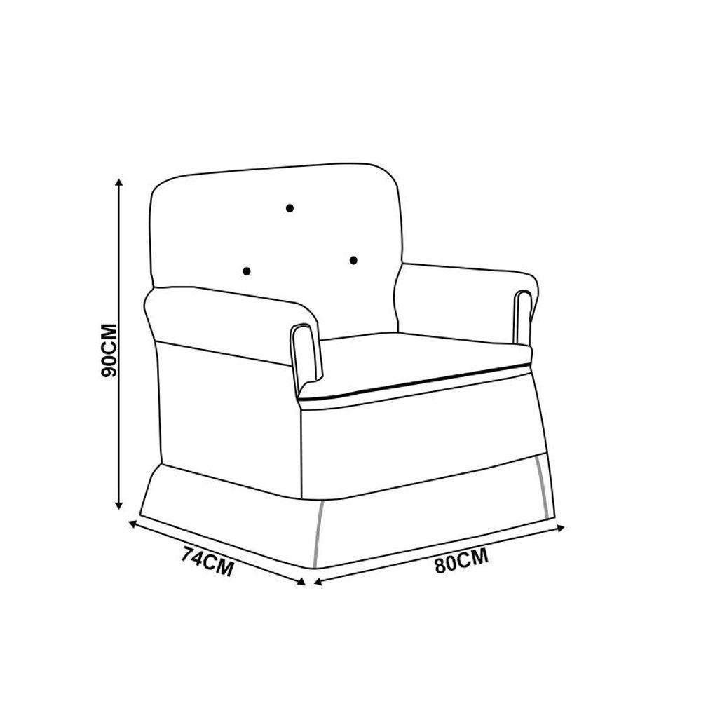 Poltrona De Amamentação Base Balanço Lígia Sintético E03 - D'rossi Cor Branco - 4