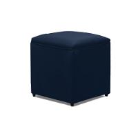 Puff Decorativo Quadrado Para Sala Lígia Sintético E03 - D'rossi Cor Azul Marinho - 2
