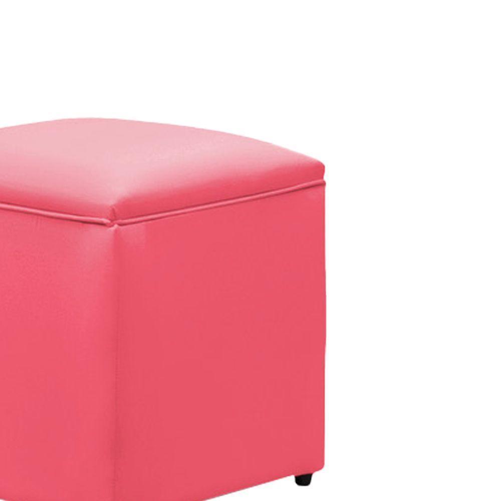 Puff Decorativo Quadrado Para Sala Lígia Sintético E03 - D'rossi Cor Pink - 5