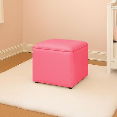 Puff Decorativo Quadrado Para Sala Lígia Sintético E03 - D'rossi Cor Pink