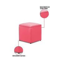 Puff Decorativo Quadrado Para Sala Lígia Sintético E03 - D'rossi Cor Pink - 3