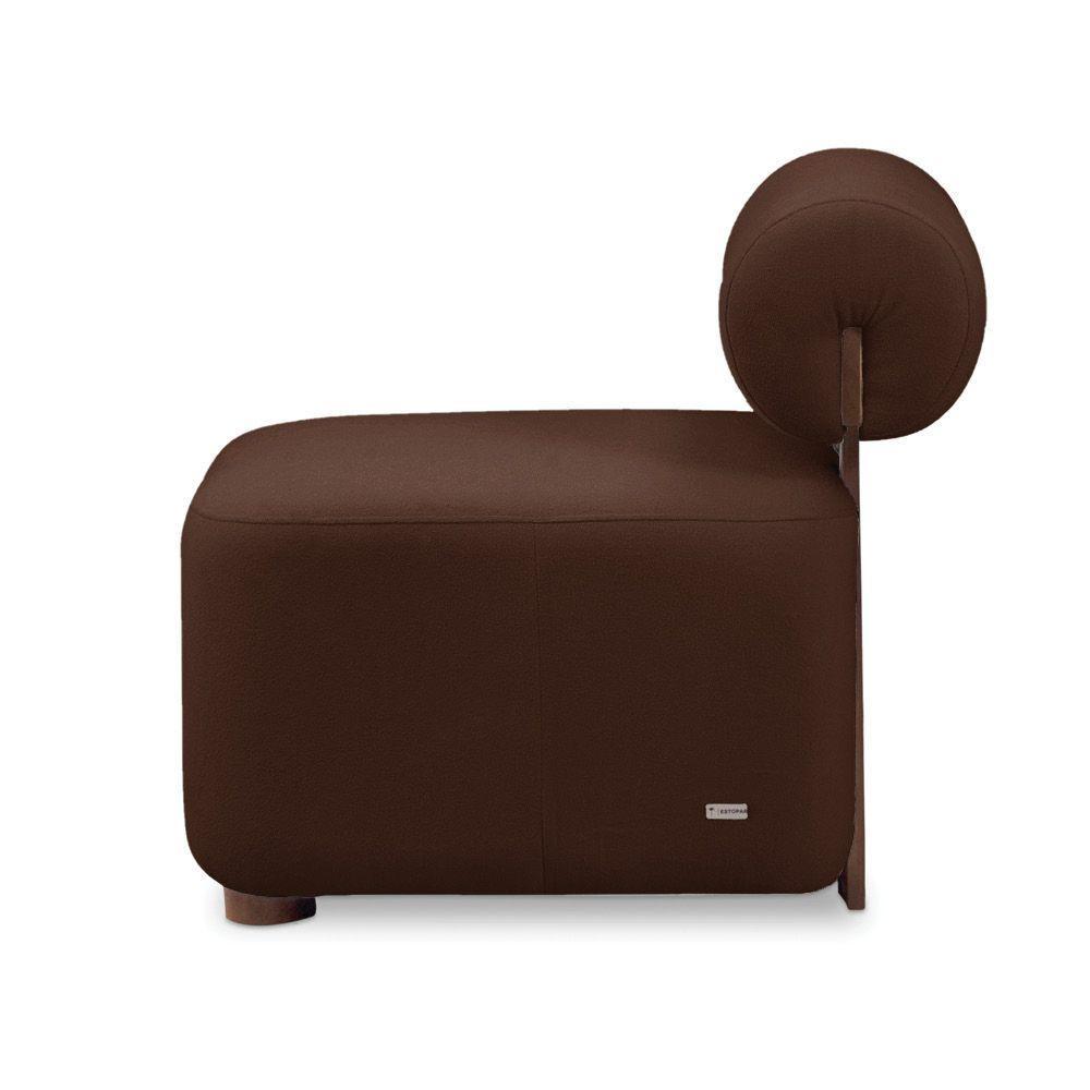 Poltrona Decorativa Para Sala Helora Bouclê Marrom E03 - D'rossi - 3