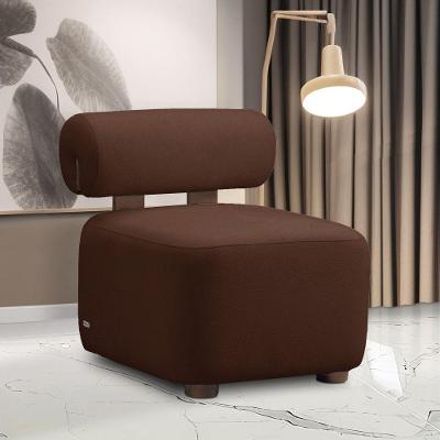 Poltrona Decorativa Helora E03 Bouclê Marrom D'Rossi