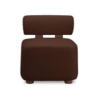 Poltrona Decorativa Para Sala Helora Bouclê Marrom E03 - D'rossi - 2