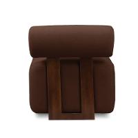 Poltrona Decorativa Para Sala Helora Bouclê Marrom E03 - D'rossi - 7