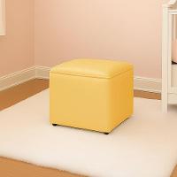 Puff Decorativo Quadrado Para Sala Lígia Sintético Amarelo E03 - D'rossi - 1