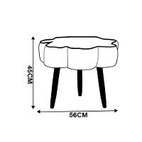 Puff Decorativo Pé Palito De Madeira Sala Flower Linho E03 - D'rossi Cor Bege