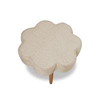 Puff Decorativo Pé Palito De Madeira Sala Flower Linho E03 - D'rossi Cor Bege - 5