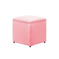 Puff Decorativo Quadrado Para Sala Lígia Sintético E03 - D'rossi Cor Rosa Bebê - 2