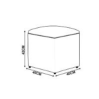 Puff Decorativo Quadrado Para Sala Lígia Sintético E03 - D'rossi Cor Rosa Bebê